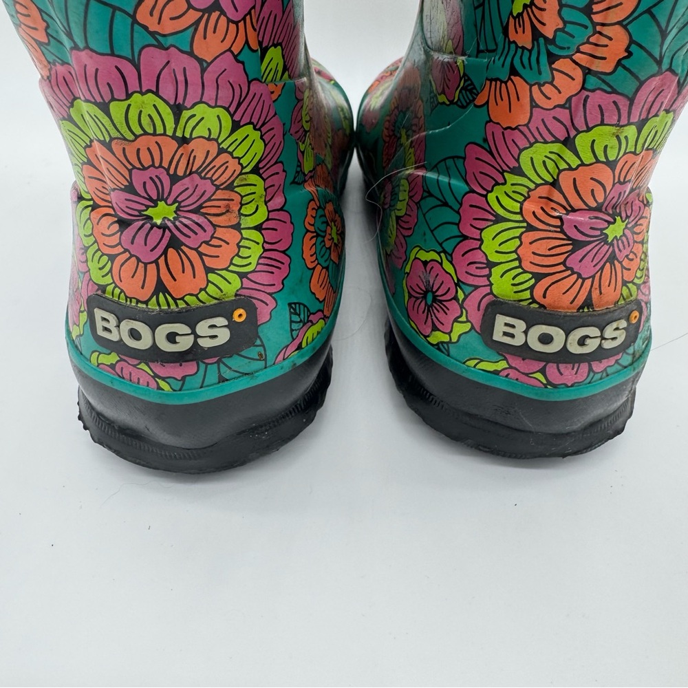 Bogs Women's Colorful Floral Rain Boots - Green and Pink - Picture 3 of 7